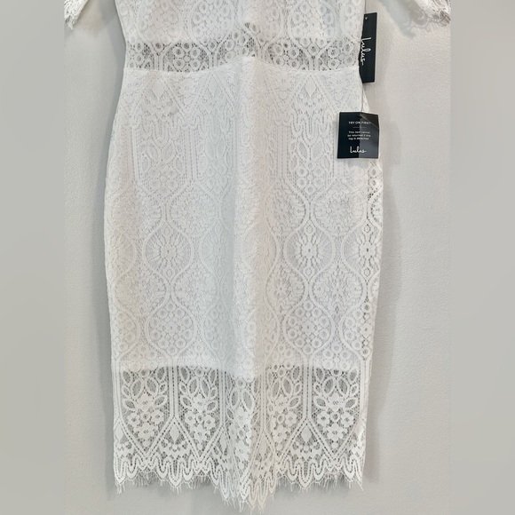 LULU’S Remarkable White Lace Dress size Large. New with tag - Picture 8 of 16